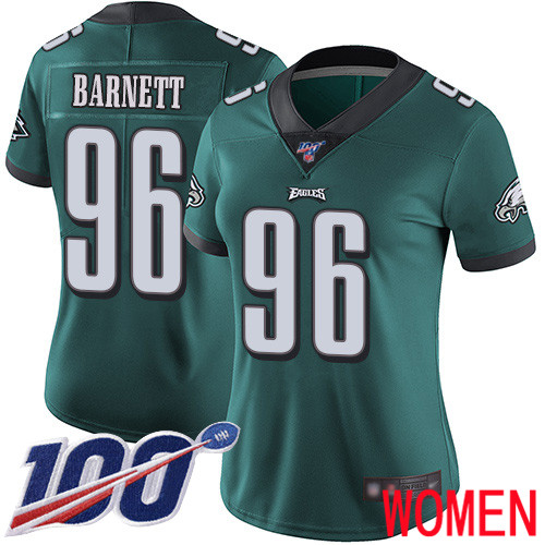 Women Philadelphia Eagles #96 Derek Barnett Midnight Green Team Color Vapor Untouchable NFL Jersey Limited 100th->women nfl jersey->Women Jersey